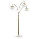 preview thumbnail 10 of 13, Metro 84"H Glass Globe 3-Light LED Dimmable Arch Floor Lamp with LED Vintage Bulbs Brass/GlassClear