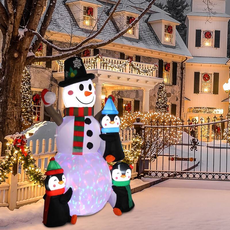 6 Ft. Christmas Snowman Inflatables Outdoor Decoration with LED Lights