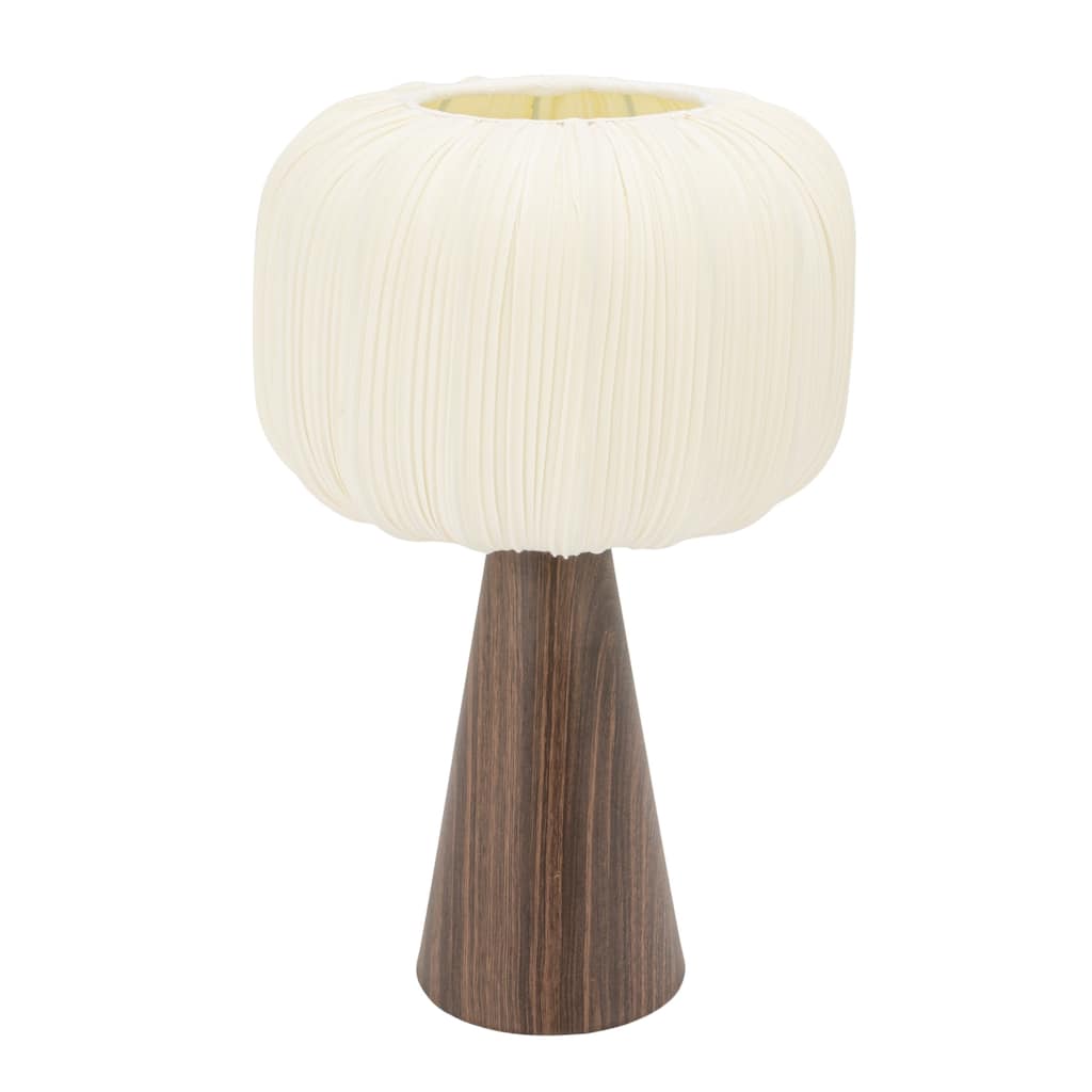 Metal Table Lamp with Pleated Fabric Shade and Inline Switch