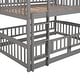 preview thumbnail 11 of 15, Full Over Full Low Bunk Bed with Fence and Ladder for Toddler Kids Teens