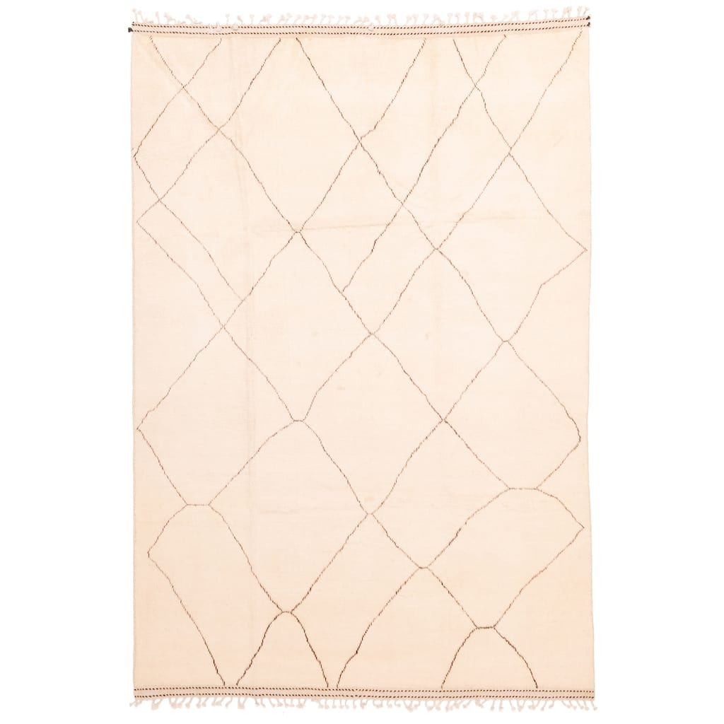 ECARPETGALLERY Hand-knotted Pak Finest Marrakesh Cream Wool Rug - 6'10 x 9'10