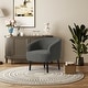 preview thumbnail 56 of 71, Bayville Sherpa Polyester Upholstered Barrel Chair - Faux Shearling Charcoal Gray