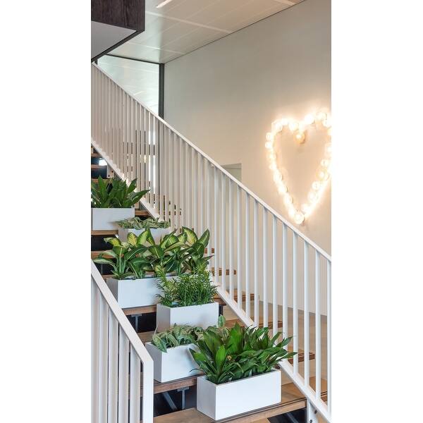 Natural Balcony XL Rectangular Planter Pot Indoor Outdoor Fiberstone Planter Box 32-in - Extra Large - 32"