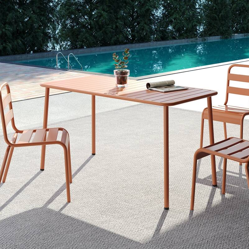 Long Table Outdoor Dining Table Villa Courtyard Balcony Table Outdoor Leisure Table Simple Garden Waterproof Table