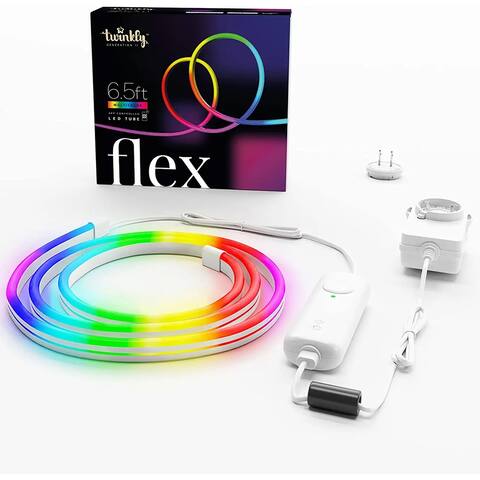 Twinkly Flex App-Controlled Flexible Light Tube RGB 16 Mil Colors 6.5' (2 Pack) - 1.65