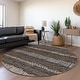 preview thumbnail 42 of 47, Premium Washable Super Soft Abstract Ombre Stripes Mayfield Rug Brown - 8' x 8' - Round