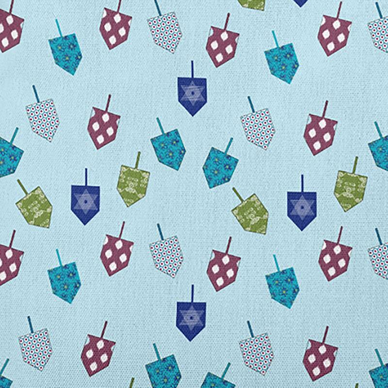 Dreidel Pattern Hanukkah Indoor/Outdoor Throw Pillow