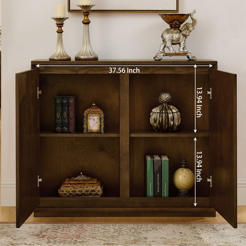 Mid Century Modern V-shape Storage Cabinet, Buffet Cabinet with Storage, Narrow Side Cabinet