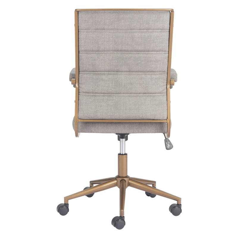 Gray and Bronze Adjustable Height Swivel Rolling Office Chair