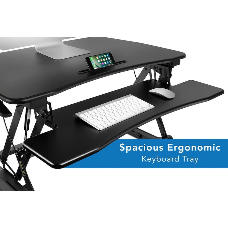 Mount-It! Standing Desk Sit-Stand Desk Converter Height Adjustable, Large Surface Area