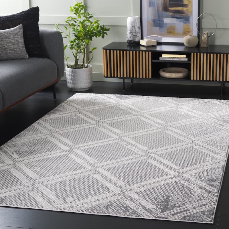 SAFAVIEH Hanna Elona Modern Contemporary Rug - 9' x 12' - Grey/Ivory