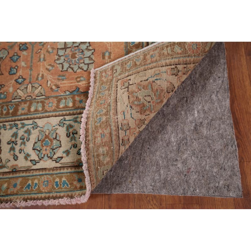 Distressed Tabriz Persian Vintage Rug Hand-Knotted Wool Carpet - 6'7" x 9'8"