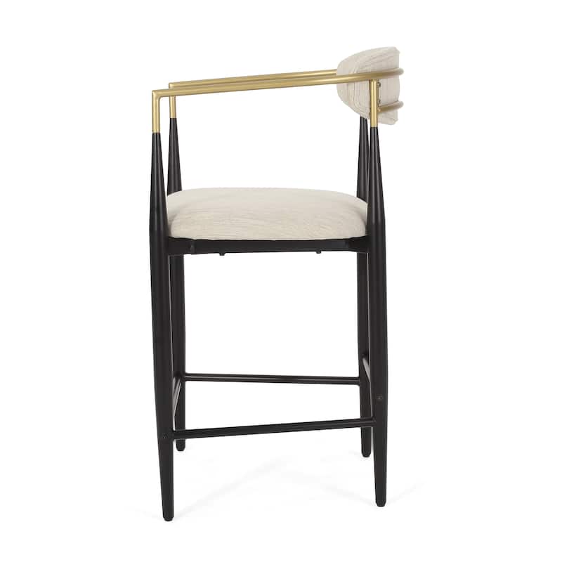 Christopher Knight Home Elmore Fabric and Iron 25-Inch Tall Counter Stools (Set of 2)