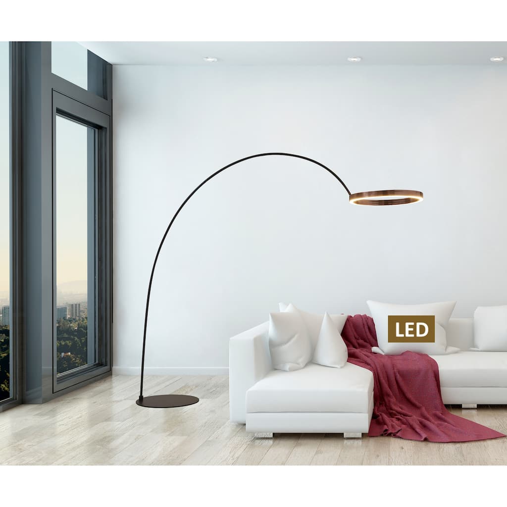 Ring Of Light Unique Geometric 60w 2-light LED Arched Floor Lamp - 82