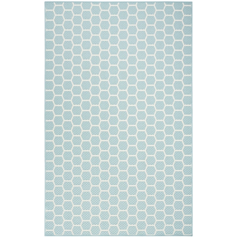 HomeRoots Geometric Modern Rectangle Outdoor Rug - 5' X 7'
