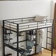 preview thumbnail 9 of 13, Twin Size Metal Loft Bed with Desk and Storage Shelves
