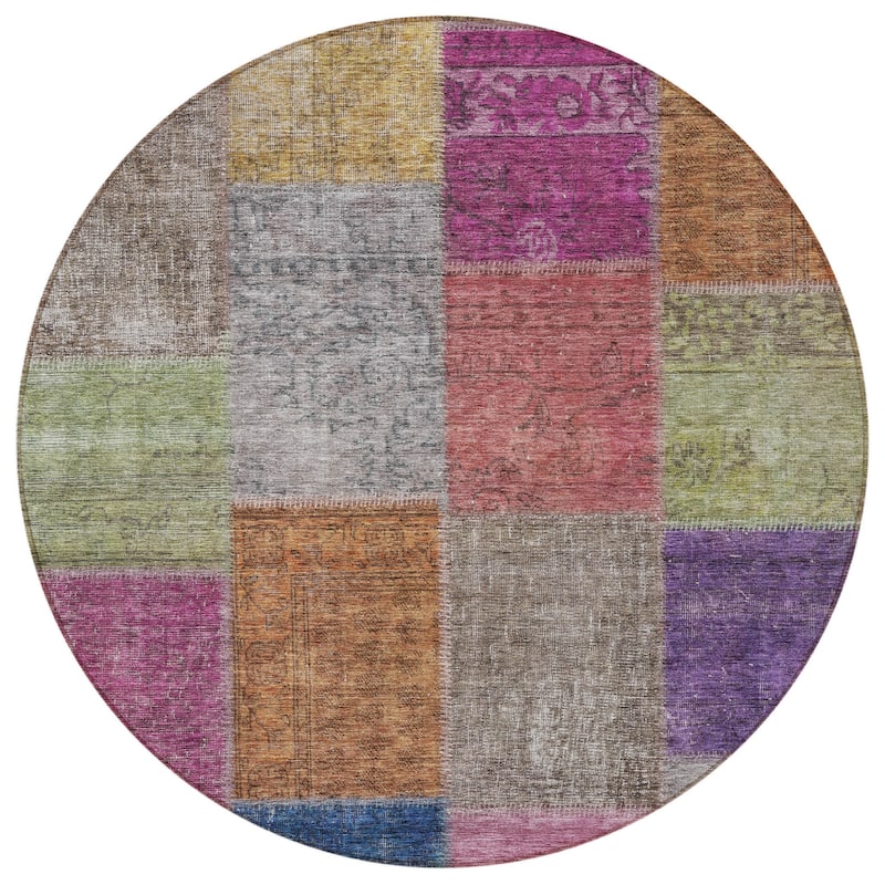 HomeRoots Patchwork Transitional Rectangle Outdoor Rug