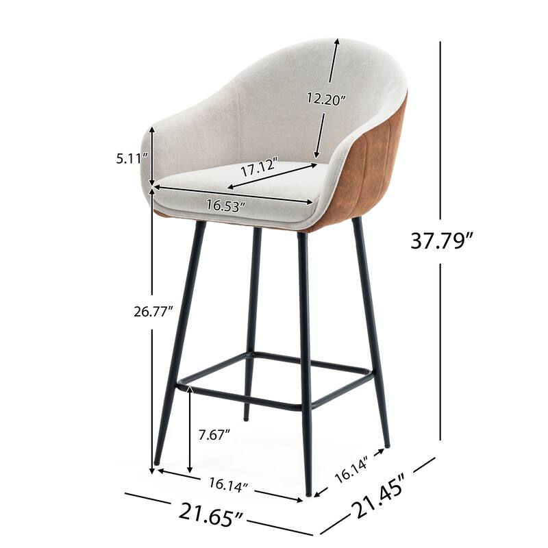 Christopher Knight Home - Blake 26.5" Modern Counter Height Stools with Cushioned Seats and Sleek Metal Legs