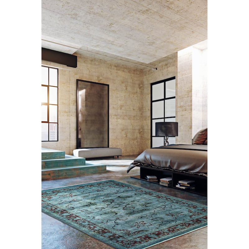 ECARPETGALLERY Hand-knotted Vibrance Light Denim Blue Wool Rug - 4'10 x 7'4