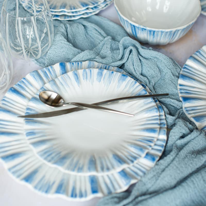viva by VIETRI Bari Blue and White Salad Plate