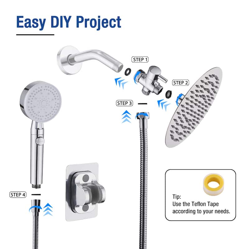 PROOX Dual Shower Head w/ High Pressure Shower Handheld Combo