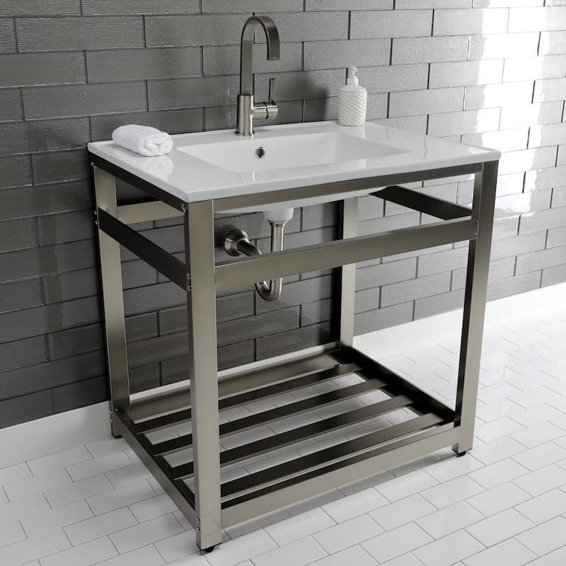 Continental Single-Handle Bathroom Faucet with Push Pop-Up in Polished Chrome