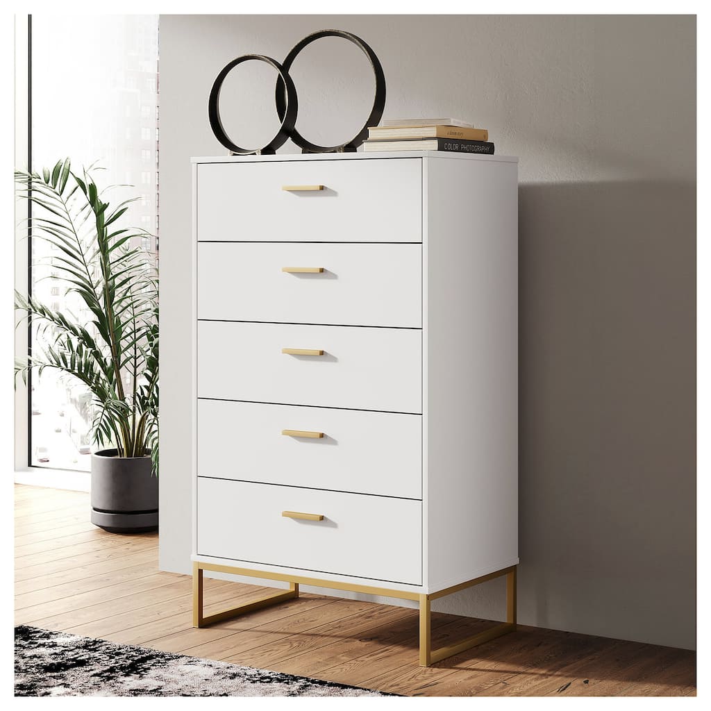 Signature Design by Ashley Socalle White/Gold Chest of Drawers