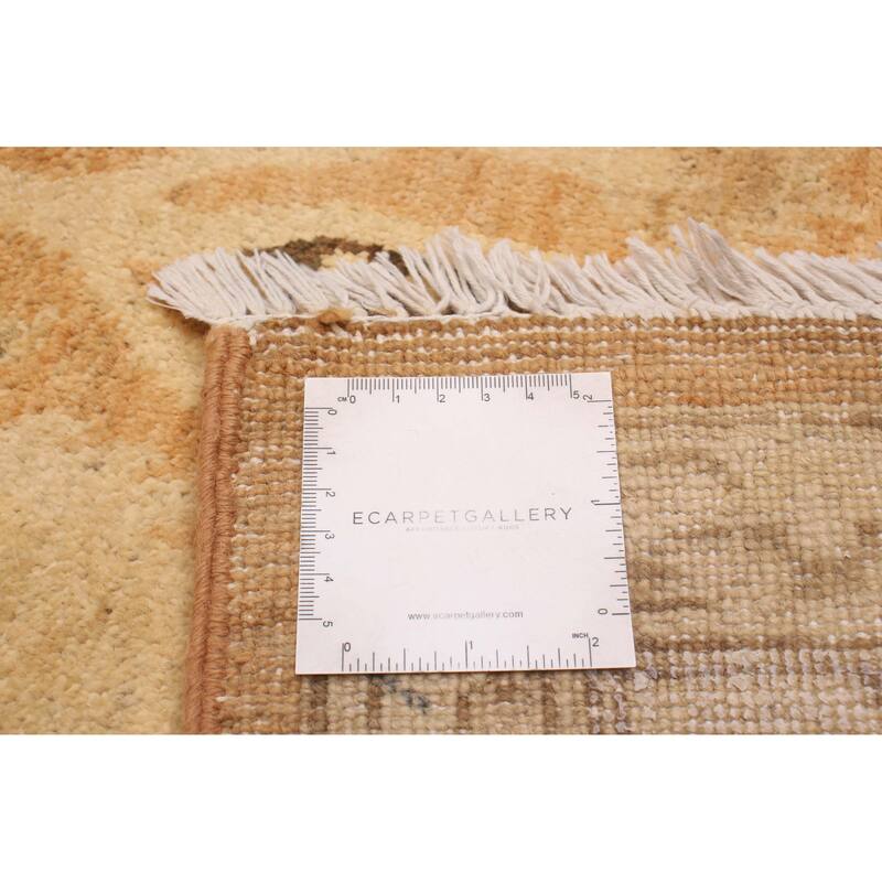 ECARPETGALLERY Hand-knotted Peshawar Oushak Brown Wool Rug - 9'10 x 13'5