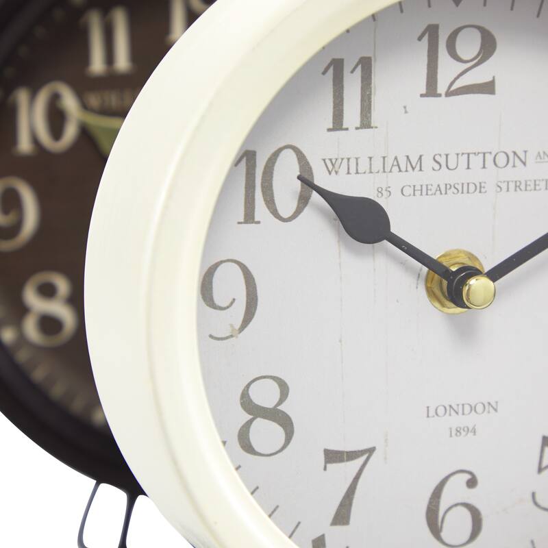 Black Metal Decorative Clock (Set of 2) - 6 x 2 x 7 Round