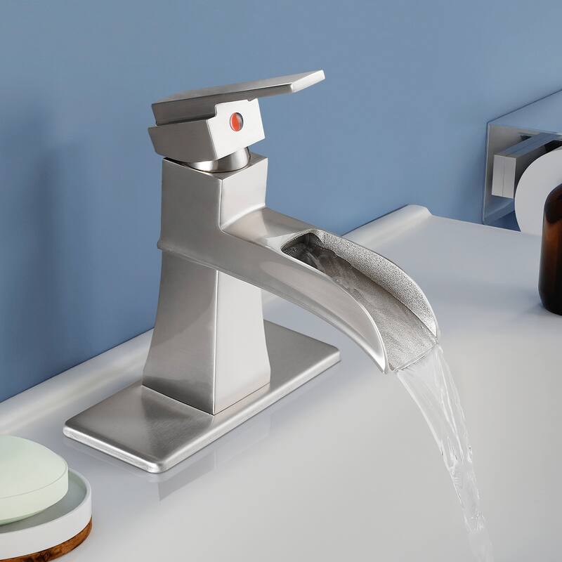 Topcraft Single Handle Waterfall Bathroom Faucet with Baseplate