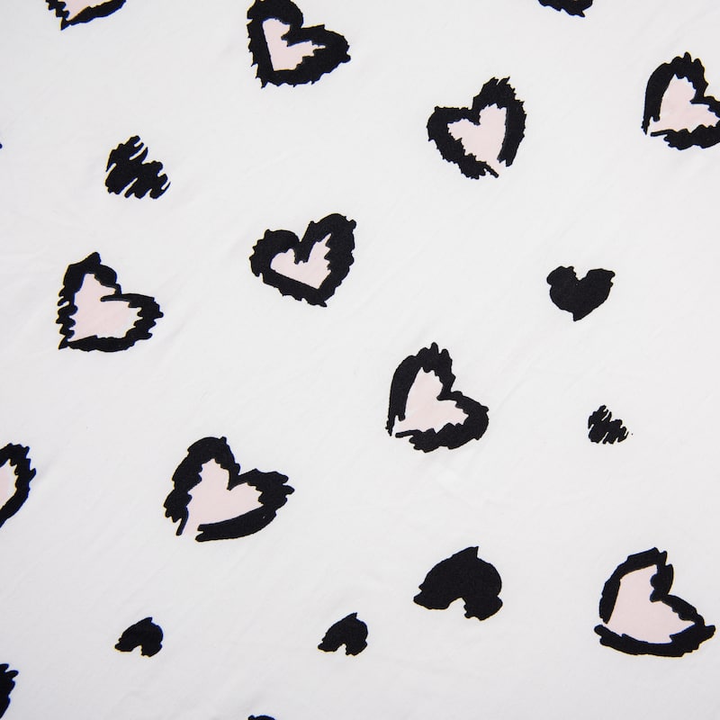 Rizzy Home Leopard Hearts Cotton Fitted Cribsheet - 28" X 52" - Blush