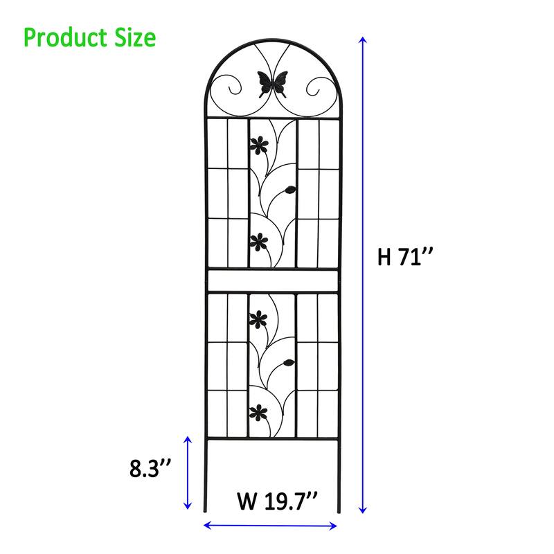 2 Pack Metal Garden Trellis 71" x 19.7" Rustproof Trellis for Climbing Plants Outdoor Flower Support