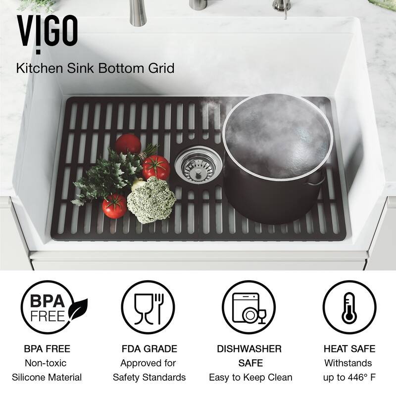 VIGO 27" L X 17" W Silicone Protective Bottom Grid for Kitchen Sink