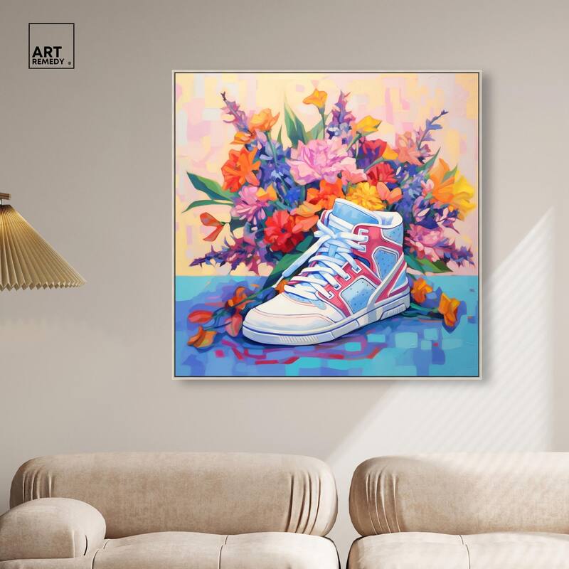 Colorful Sneaker Bouquet II Canvas by Art Remedy