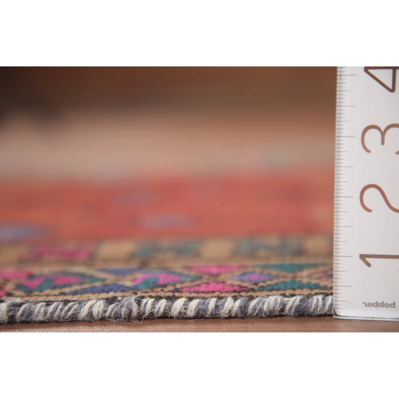 Hand Knotted Oriental 100% Wool Carpet Traditional Tribal Oranges & Rust Sirjan Runner Rug - 11' 3'' X 3' 0''