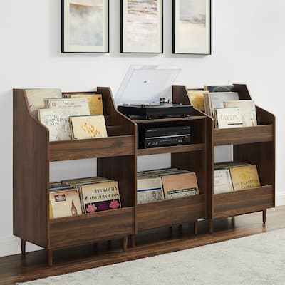 Crosley Liam 3Pc Record Player Stand And Vinyl Storage Set