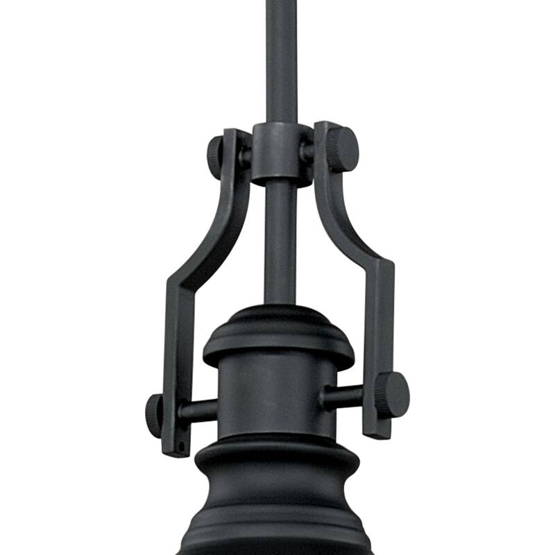 Keenan Bronze Farmhouse Barn Mini Pendant Ceiling Light - 8-in W x 16.25-in H x 8-in D