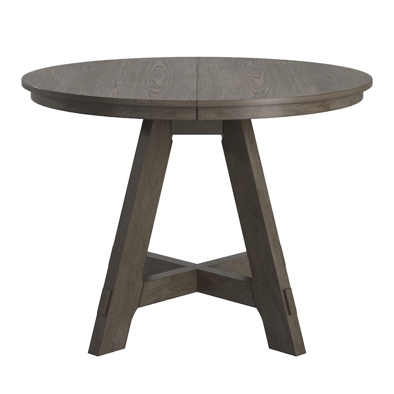 Harstad 42"-60" Extendable Round Dining Set with Vegan Leather Upholstered Chairs by iNSPIRE Q Modern