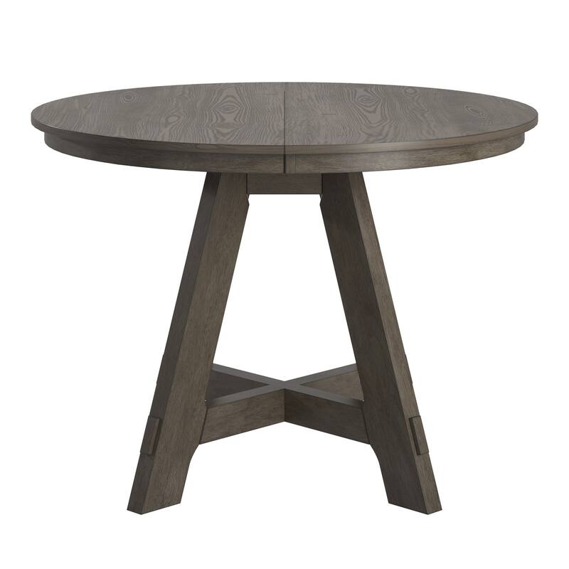 Harstad 42"-60" Wood Finish Extendable Round Dining Set with Curved Back Chairs by iNSPIRE Q Modern