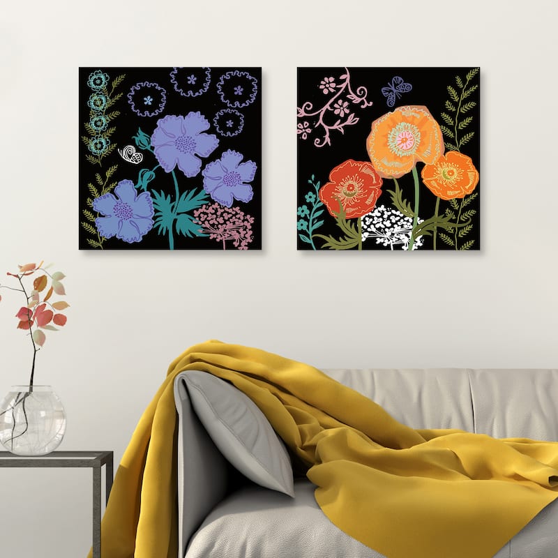 Flowers 3 & flowers 5 by Maret Hensick Canvas Art Prints