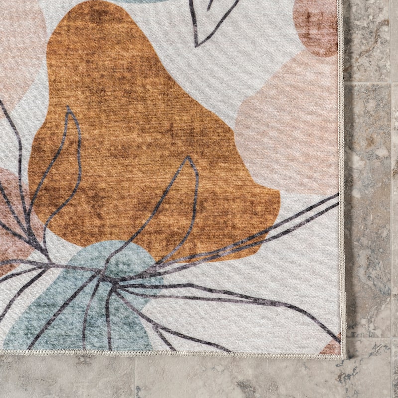 Nuloom Deisy Abstract Floral Machine Washable Indoor/Outdoor Area Rug