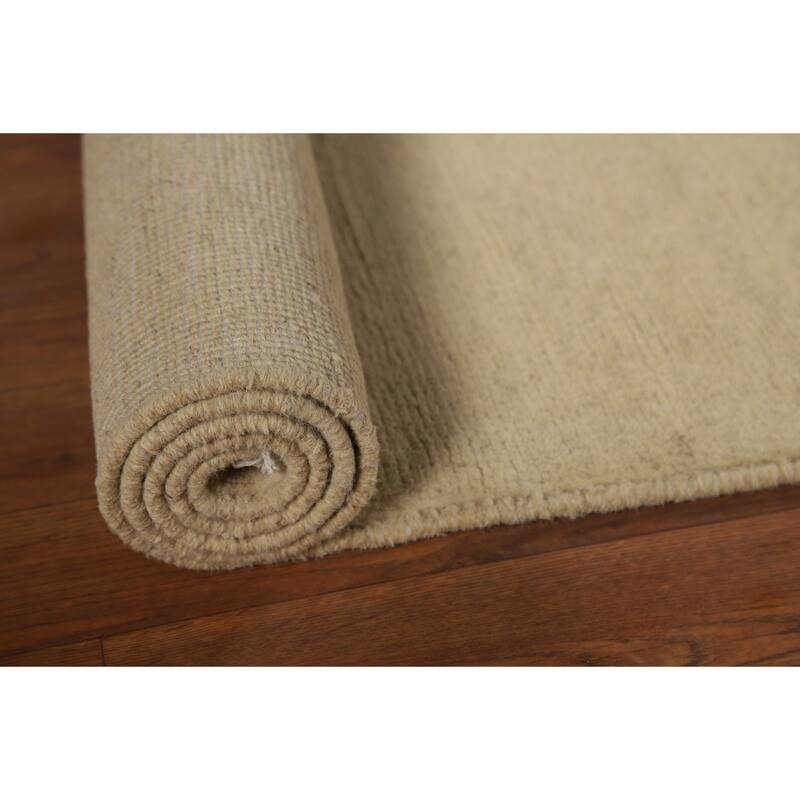 Solid Modern Gabbeh Oriental Runner Rug Handmade Wool Carpet - 3'1"x 9'9"