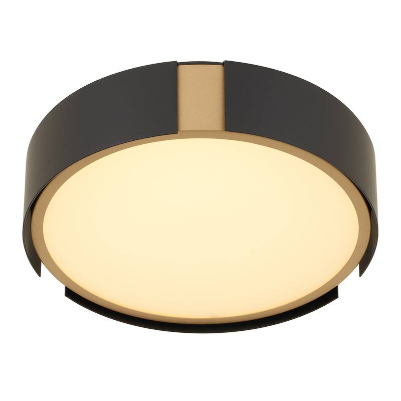 Ember 10" Matte Black Brass LED Flush Mount Ceiling Light