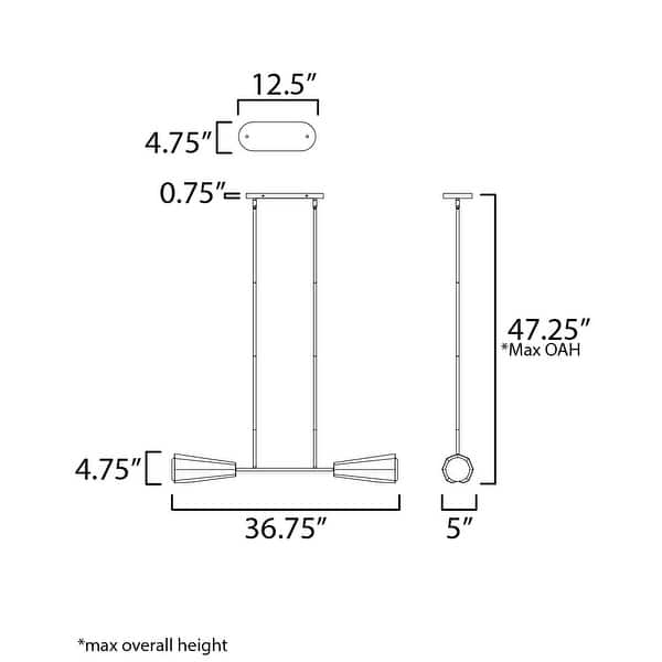 Maxim 10816SW Rizzo 2 Light 37" Wide Linear Pendant