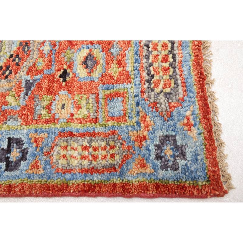 ECARPETGALLERY Hand-knotted Mamluk Light Red Wool Rug - 2'8 x 7'11