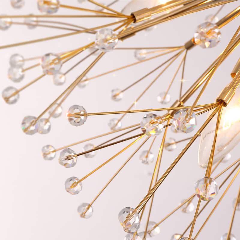 12/20-Light Modern Glam Crystal Sputnik Sphere Chandelier, Bulbs Included