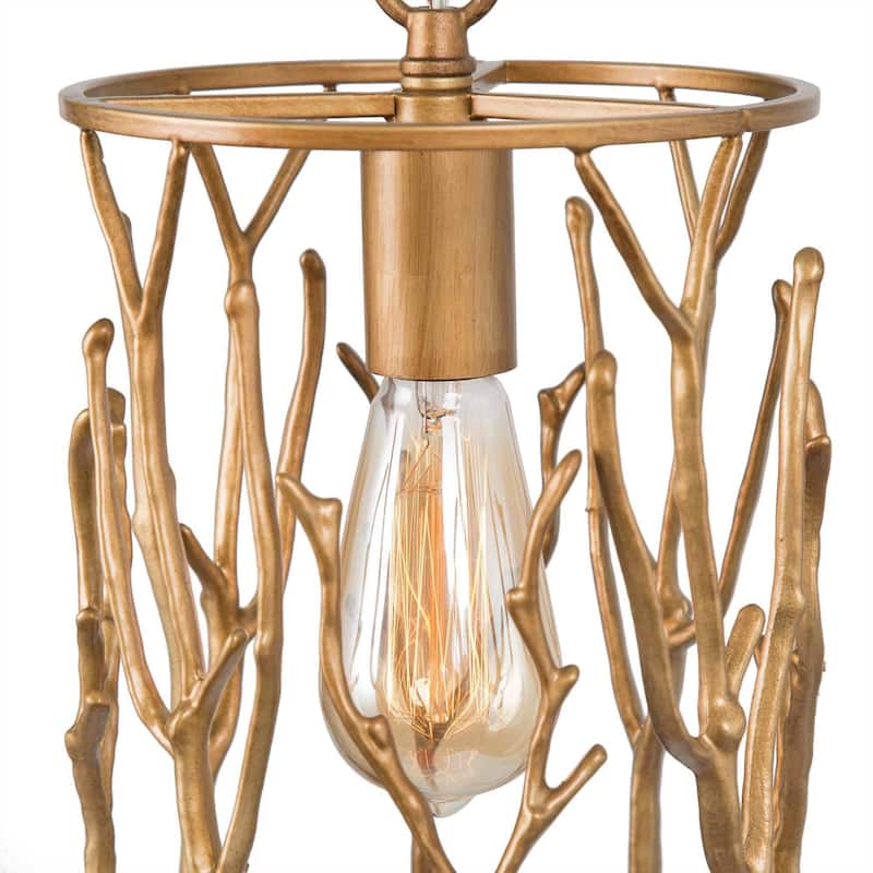 Modern Antique Cylinder 1-Light Brass Gold Pendant Light for Kitchen Island Dining Room