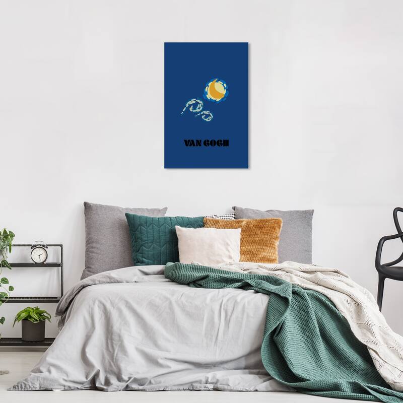 Wynwood Studio Canvas Classic and Figurative The Vincent Van Gogh Summary Blue and Modern & Contemporary Wall Art Canvas Print - 24 x 16
