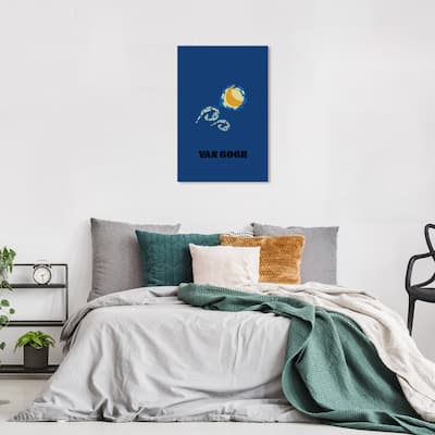 Wynwood Studio Canvas Classic and Figurative The Vincent Van Gogh Summary Blue and Modern & Contemporary Wall Art Canvas Print