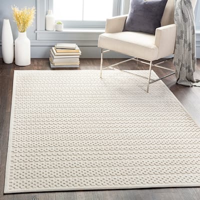 Livabliss Brennah Indoor/ Outdoor Checkered Stripe Area Rug